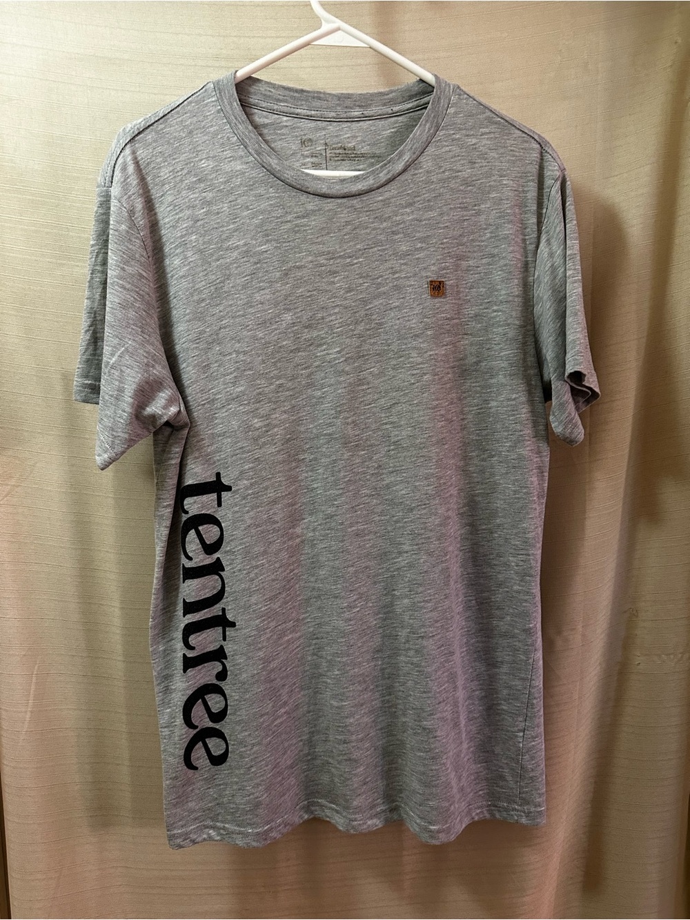 tentree Mens TENCEL Organic Cotton Grey Side Logo Graphic T Shirt Tee